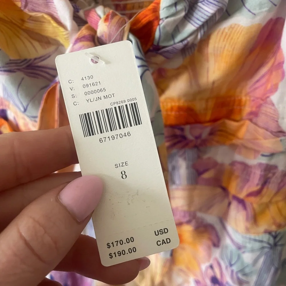 Cecilia Pettersson for Anthropologie Floral Print bow cinched waist midi Dress - Picture 8 of 10